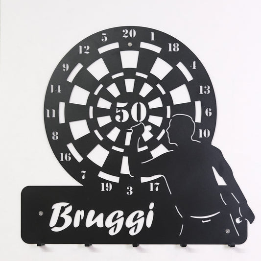 Personalisierte Dartscheibe mit Wunschnamen und Jahr