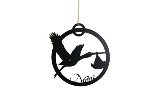 Personalisierter Storch mit Wunschname