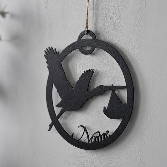 Personalisierter Storch mit Wunschname